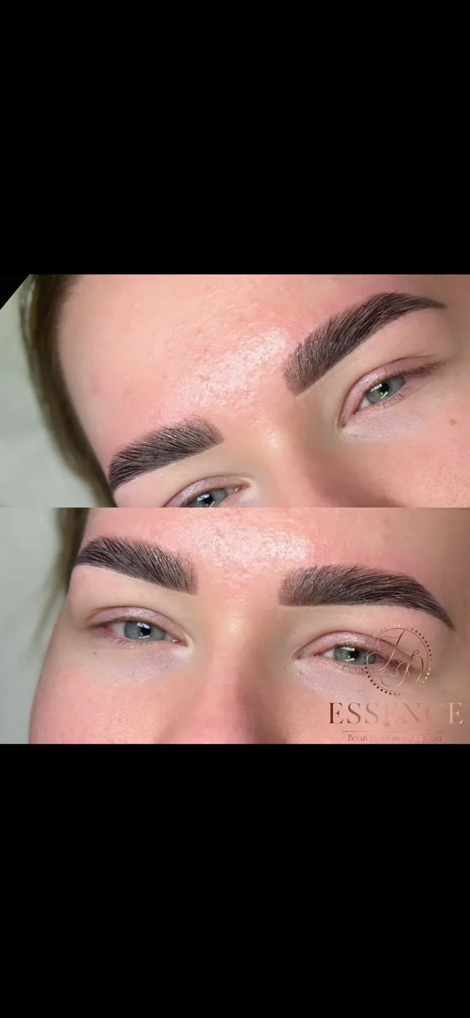 Close-up of a client’s brows